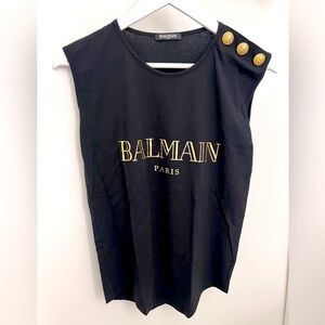 Balmain Paris Black Tank Top